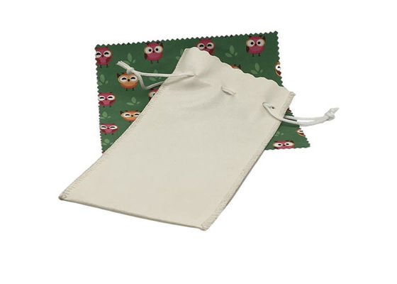 190x100mm Double Drawstring Eyeglass Pouch Eco Friendly