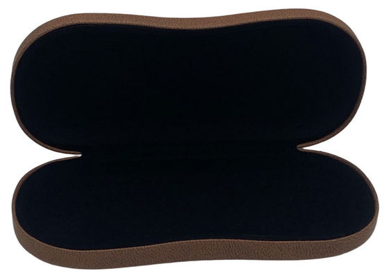 Leather Wrapped Hard Metal Clamshell Eyeglass Case