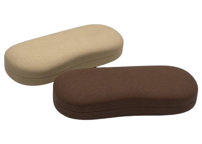 Leather Wrapped Hard Metal Clamshell Eyeglass Case